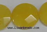 CCN280 15.5 inches 30mm faceted coin candy jade beads wholesale