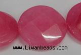 CCN282 15.5 inches 30mm faceted coin candy jade beads wholesale