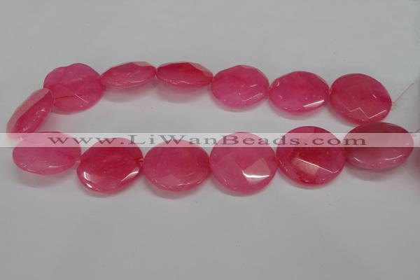 CCN282 15.5 inches 30mm faceted coin candy jade beads wholesale