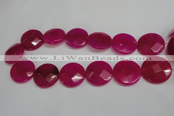 CCN283 15.5 inches 30mm faceted coin candy jade beads wholesale