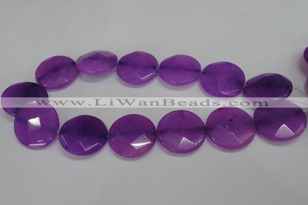 CCN285 15.5 inches 30mm faceted coin candy jade beads wholesale