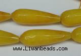 CCN2886 15.5 inches 10*30mm faceted teardrop candy jade beads