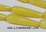 CCN2892 15.5 inches 10*40mm faceted teardrop candy jade beads