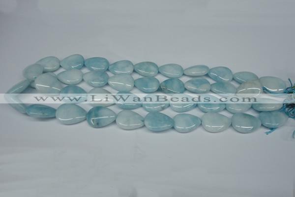 CCN2945 15.5 inches 13*18mm flat teardrop candy jade beads