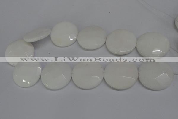 CCN300 15.5 inches 35mm faceted coin candy jade beads wholesale