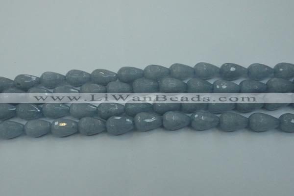 CCN3007 15.5 inches 10*15mm faceted teardrop candy jade beads