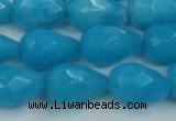 CCN3009 15.5 inches 10*15mm faceted teardrop candy jade beads