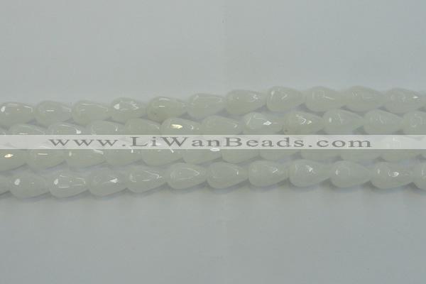 CCN3016 15.5 inches 10*15mm faceted teardrop candy jade beads