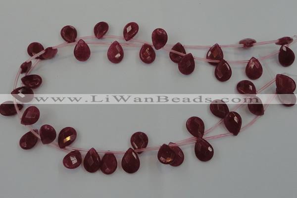 CCN3021 15.5 inches 10*14mm briolette candy jade beads wholesale