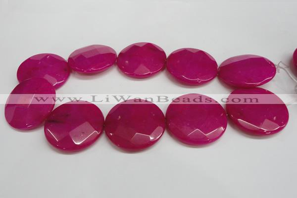 CCN316 15.5 inches 40mm faceted coin candy jade beads wholesale