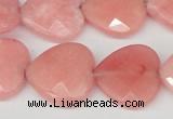 CCN356 15.5 inches 20*20mm faceted heart candy jade beads wholesale