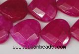 CCN358 15.5 inches 20*20mm faceted heart candy jade beads