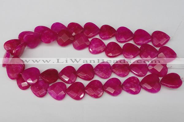 CCN358 15.5 inches 20*20mm faceted heart candy jade beads