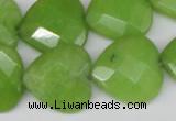 CCN360 15.5 inches 20*20mm faceted heart candy jade beads wholesale