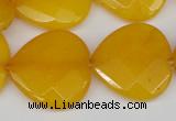 CCN370 15.5 inches 25*25mm faceted heart candy jade beads wholesale