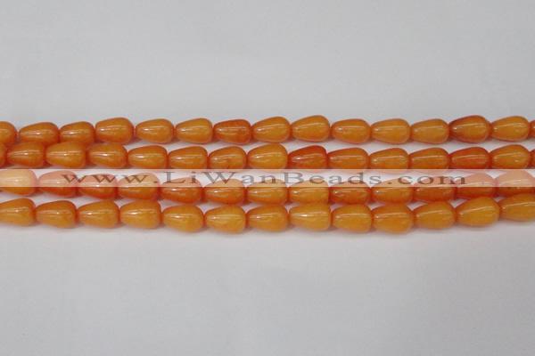 CCN3750 15.5 inches 8*12mm teardrop candy jade beads wholesale