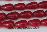 CCN3753 15.5 inches 8*12mm teardrop candy jade beads wholesale