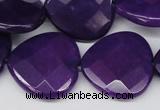 CCN376 15.5 inches 25*25mm faceted heart candy jade beads wholesale