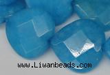 CCN377 15.5 inches 25*25mm faceted heart candy jade beads wholesale