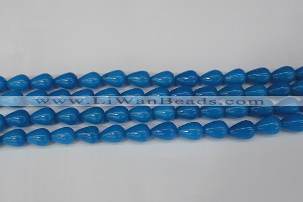 CCN3771 15.5 inches 10*14mm teardrop candy jade beads wholesale