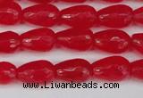 CCN3778 15.5 inches 8*12mm faceted teardrop candy jade beads