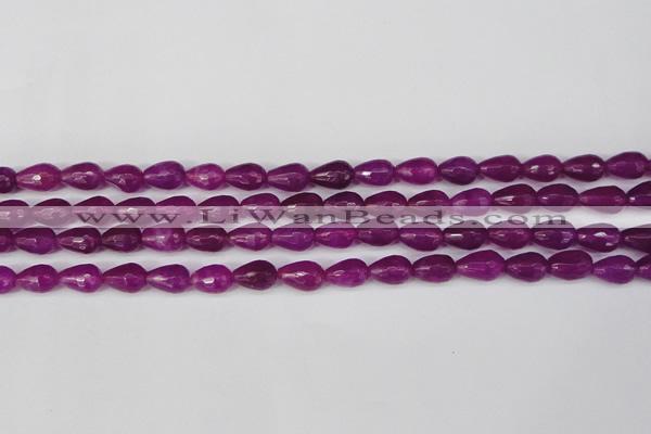 CCN3779 15.5 inches 8*12mm faceted teardrop candy jade beads