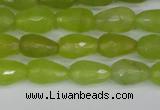 CCN3781 15.5 inches 8*12mm faceted teardrop candy jade beads