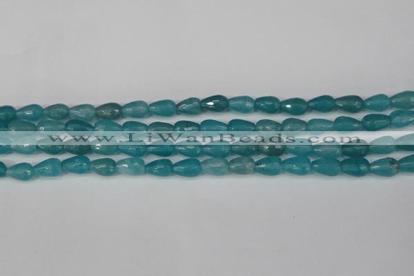 CCN3785 15.5 inches 8*12mm faceted teardrop candy jade beads