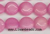 CCN3818 15.5 inches 14mm flat round candy jade beads wholesale