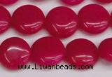 CCN3819 15.5 inches 14mm flat round candy jade beads wholesale