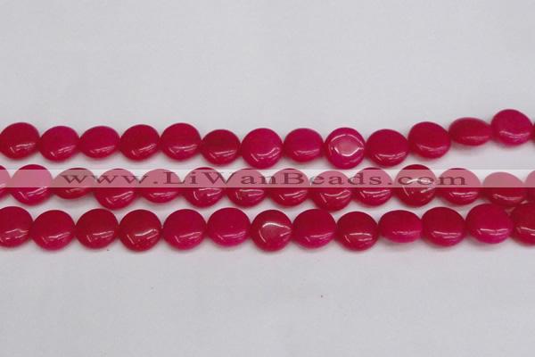 CCN3819 15.5 inches 14mm flat round candy jade beads wholesale