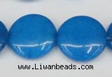 CCN3832 15.5 inches 20mm flat round candy jade beads wholesale