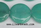 CCN3844 15.5 inches 30mm flat round candy jade beads wholesale