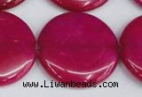 CCN3852 15.5 inches 35mm flat round candy jade beads wholesale