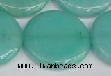 CCN3855 15.5 inches 35mm flat round candy jade beads wholesale