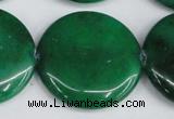 CCN3857 15.5 inches 35mm flat round candy jade beads wholesale