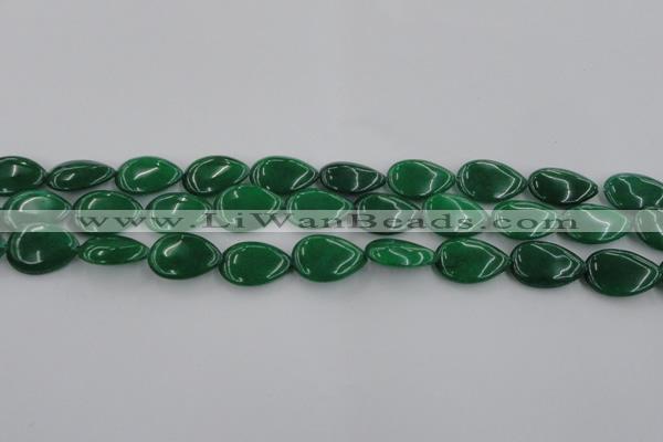 CCN3869 15.5 inches 13*18mm flat teardrop candy jade beads