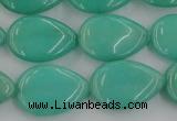 CCN3870 15.5 inches 13*18mm flat teardrop candy jade beads