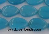 CCN3871 15.5 inches 13*18mm flat teardrop candy jade beads