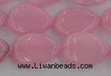 CCN3875 15.5 inches 15*20mm flat teardrop candy jade beads