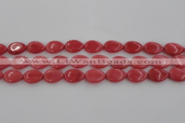 CCN3876 15.5 inches 15*20mm flat teardrop candy jade beads