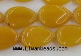 CCN3882 15.5 inches 15*20mm flat teardrop candy jade beads