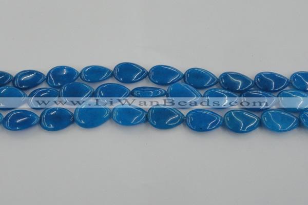 CCN3887 15.5 inches 15*20mm flat teardrop candy jade beads