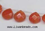 CCN3913 Top-drilled 13*13mm briolette candy jade beads wholesale