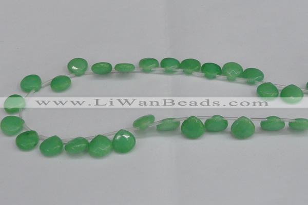 CCN3918 Top-drilled 13*13mm briolette candy jade beads wholesale