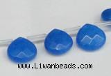 CCN3920 Top-drilled 13*13mm briolette candy jade beads wholesale