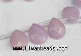 CCN3926 Top-drilled 12*15mm briolette candy jade beads wholesale