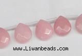 CCN3927 Top-drilled 12*15mm briolette candy jade beads wholesale