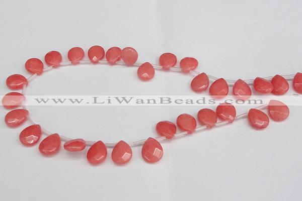 CCN3928 Top-drilled 12*15mm briolette candy jade beads wholesale