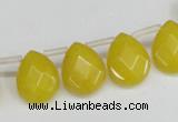 CCN3934 Top-drilled 12*15mm briolette candy jade beads wholesale